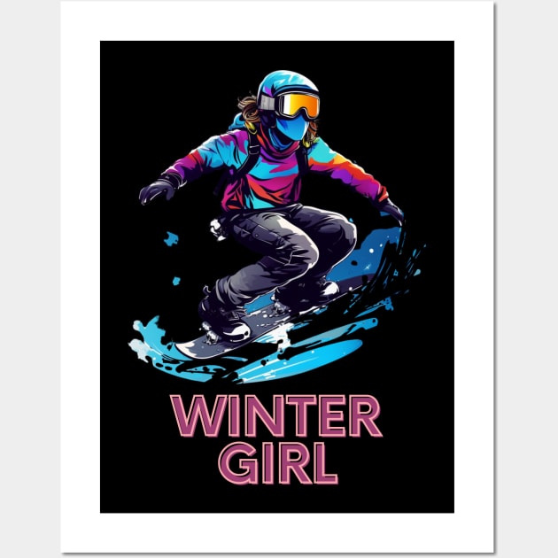 Winter Girl Snowboard Wall Art by MaystarUniverse